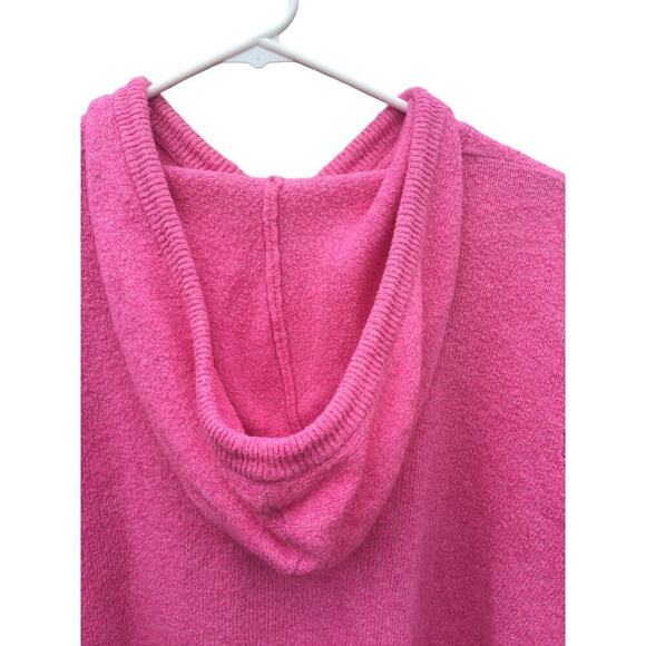 American Eagle Womens Thrashed Hoodie Sweater Size S Bright Pink Knit Leisure - Picture 7 of 11